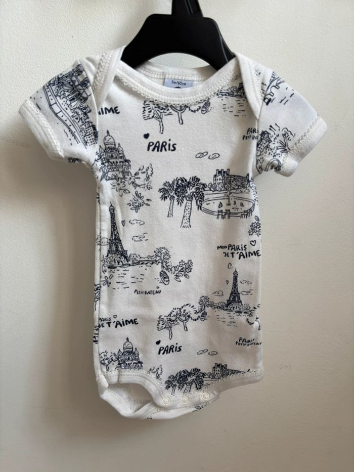 Lot 2 bodies Paris et cœur manches courtes Petit Bateau 3 mois - photo numéro 8