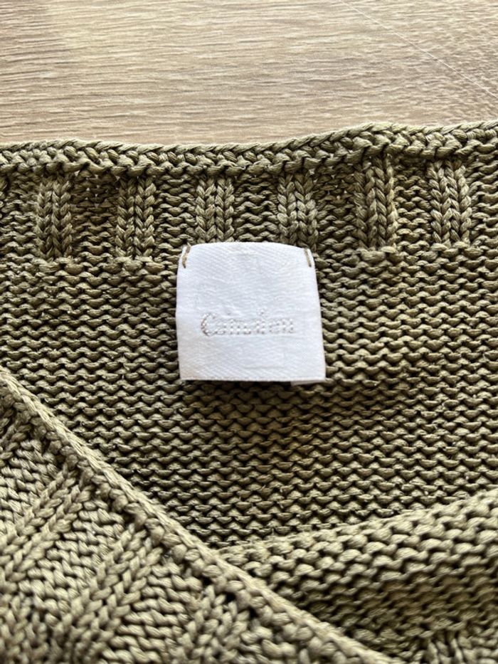 Pull vert manches 3/4 camaïeu - photo numéro 2
