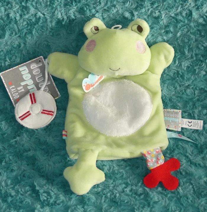 Doudou grenouille marionnette Kaloo nopnop vert, Neuf