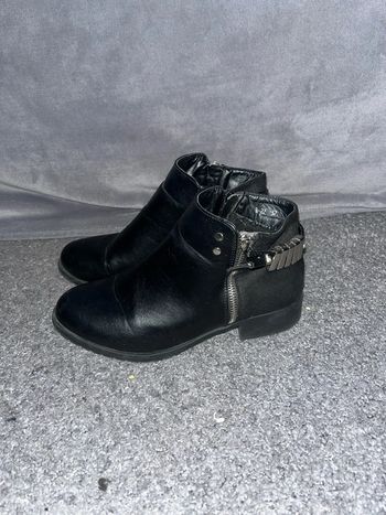 Bottines noir cuir femme 37