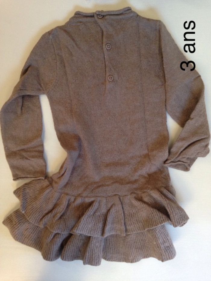 robe molettonné courte à volant hiver - photo numéro 2