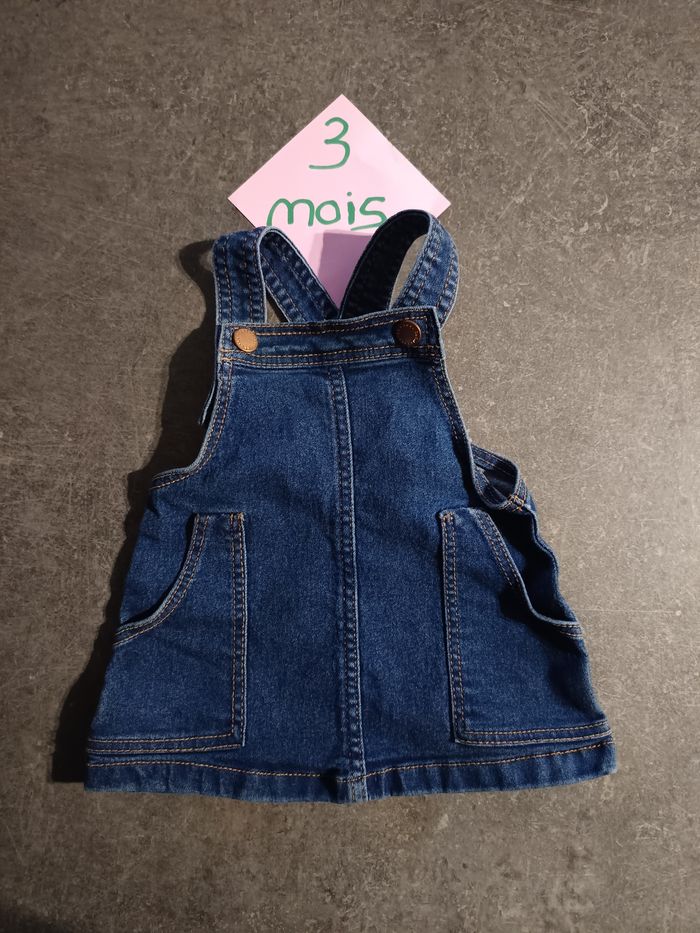 Robe salopette en jean 3 mois