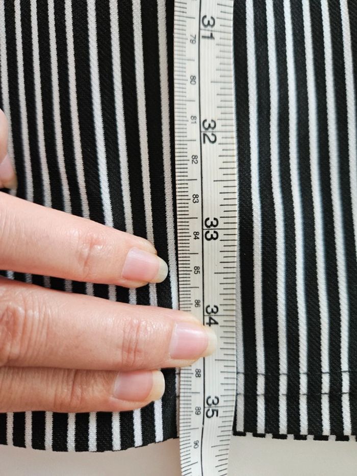 Pantalon large noir et blanc rayé Taille unique #lora11femme42 - photo numéro 8