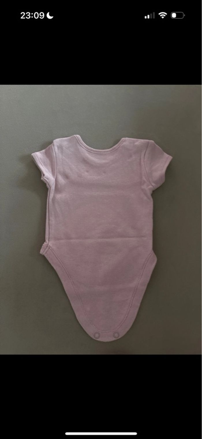 Lot de 3 Bodys Rose Lila et Blanc - Taille 1 mois - photo numéro 5