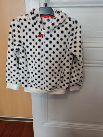 Veste tissaia blanc cassé et marine