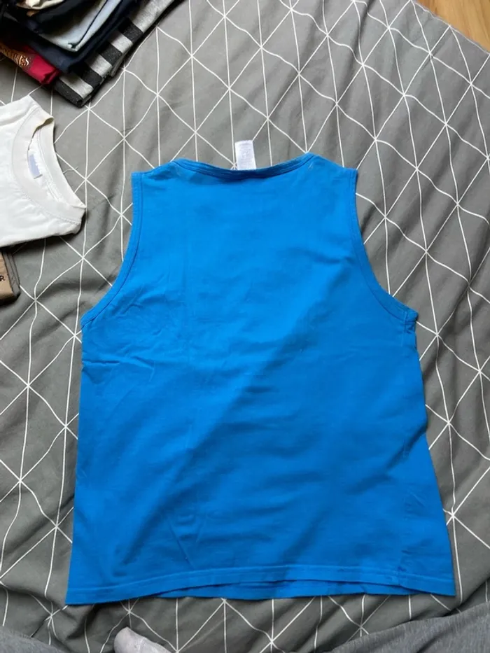 T shirt sans manche bleu - photo numéro 4