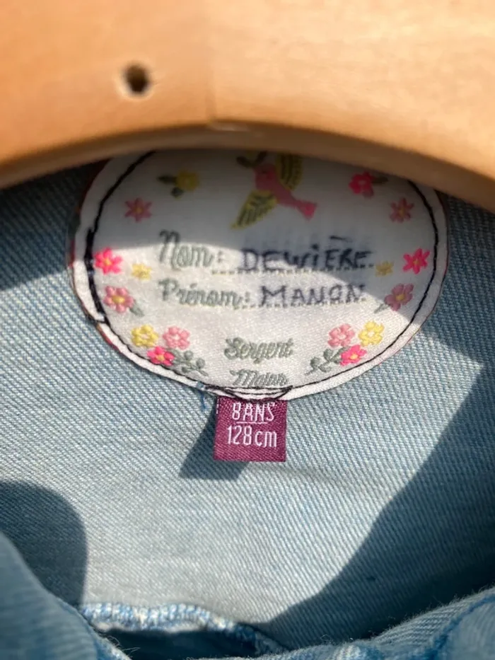 Veste jean fleurs fille 8 ans sergent major - photo numéro 7