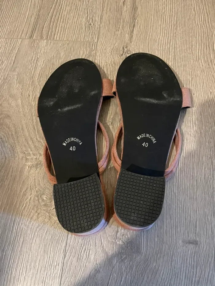 mules à talons roses/nude - talon 4 cm - taille 40 - photo numéro 6