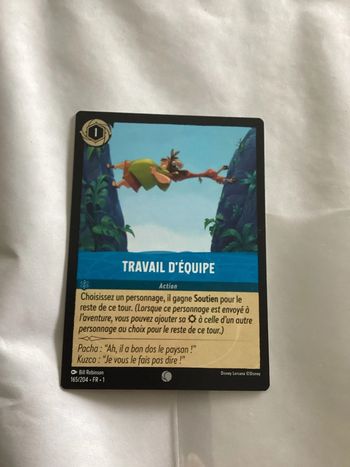carte disney ravensburger lorcana FR travail d’équipe action 165/204.FR.1  Non foil première édition
