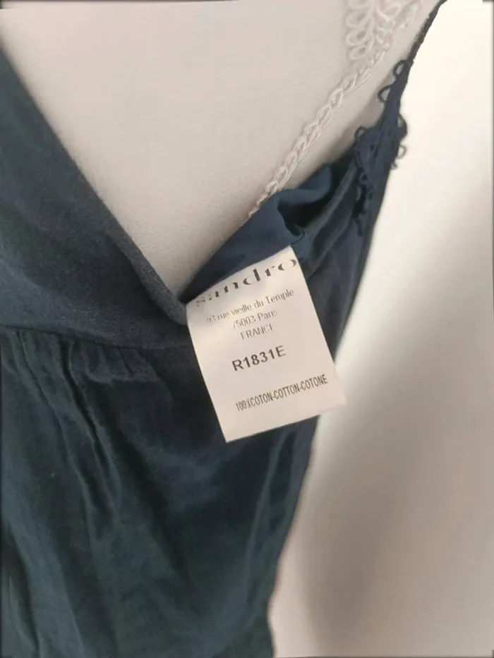 Robe bleu nuit Sandro avec haut en dentelle – T. 1 (36) - photo numéro 6