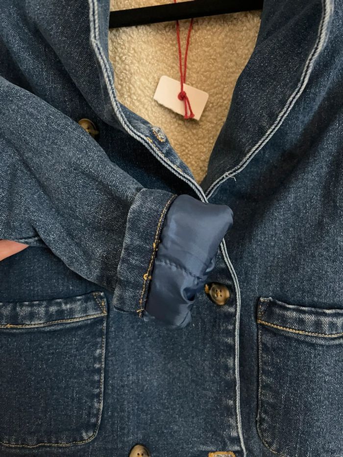 Veste jean fourrée mis saison cyrillus 10 ans - photo numéro 4