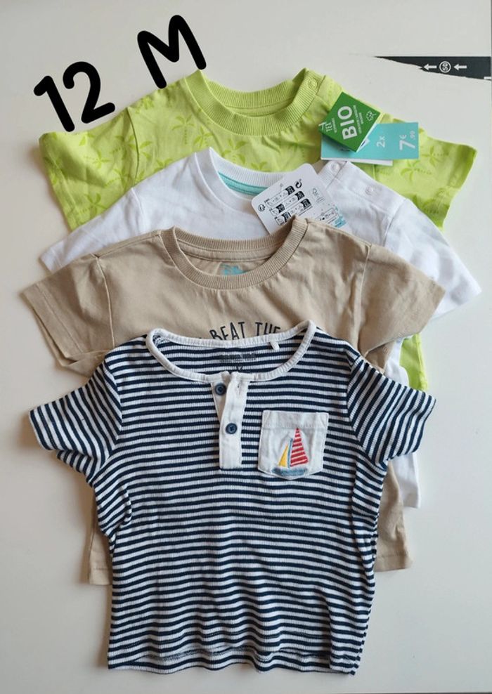 Lot tee-shirt bébé garçon 12 mois