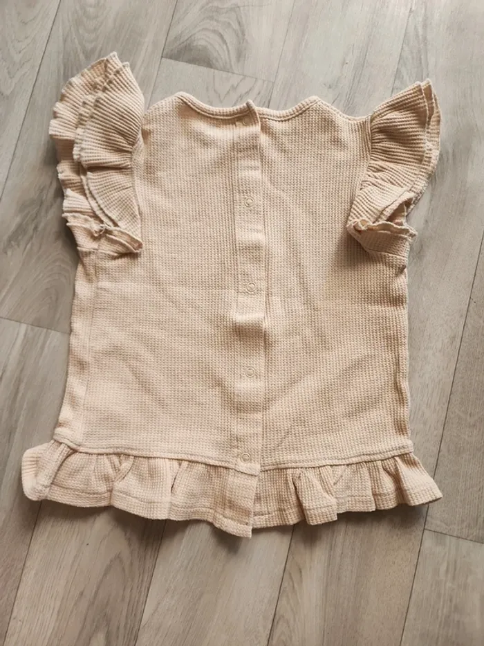 Tee shirt MC debardeur beige 24 mois - photo numéro 2