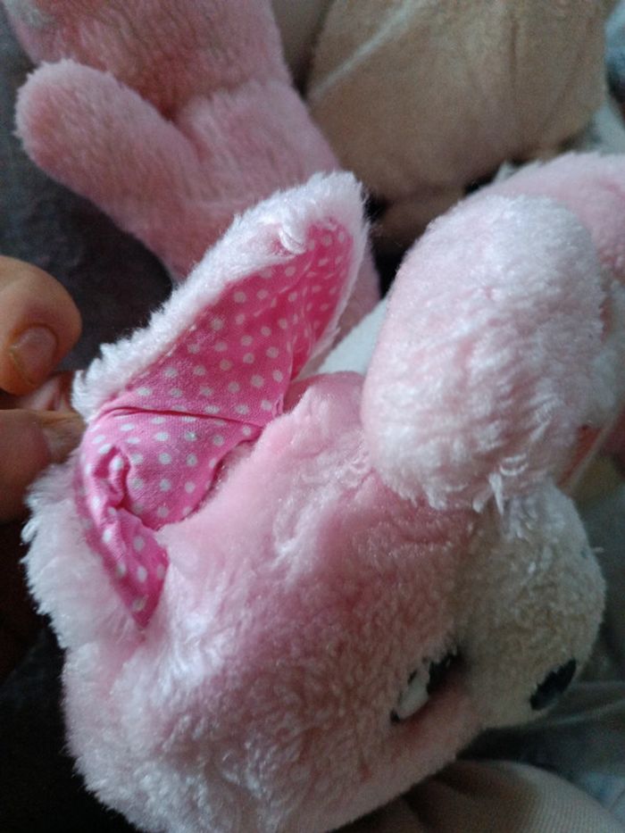 Vintage Doudou peluche plush Teddy chien dog puppy rose pink glace ice cream cône cp - photo numéro 20