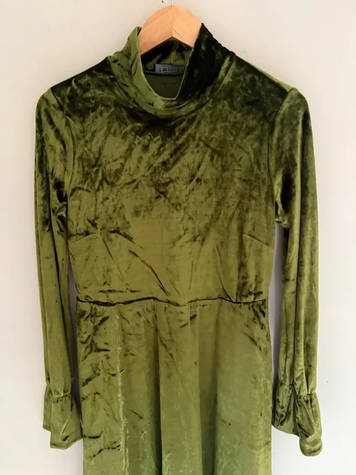 Robe verte en velours Twinset - photo numéro 3