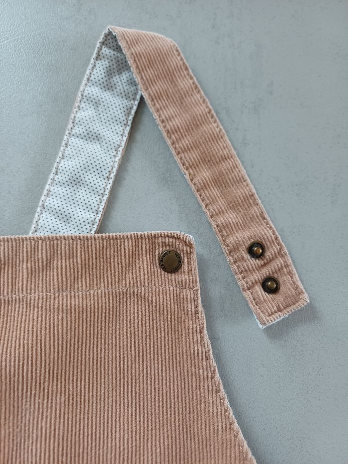 Robe salopette en velours beige Verbaudet 3 ans - photo numéro 3