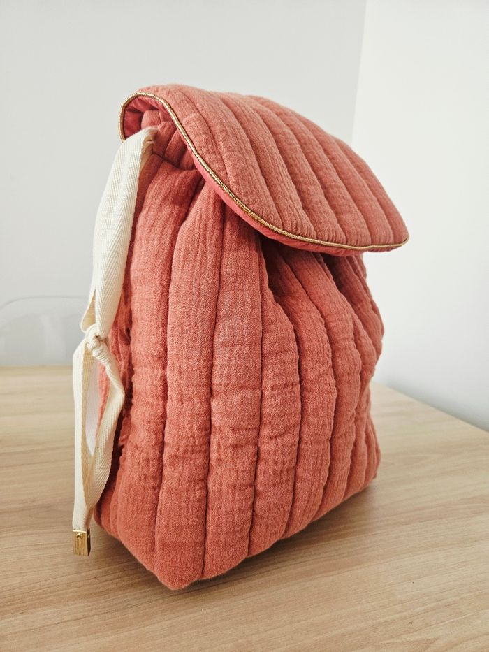 Sac à dos cotelé Vieux rose - photo numéro 5