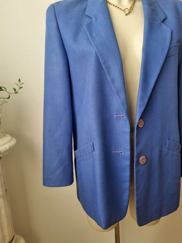 Veste blazer bleu violet vintage - photo numéro 9