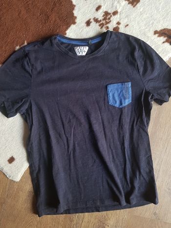 Tee shirt ikks 10ans bleu motif recto verso
