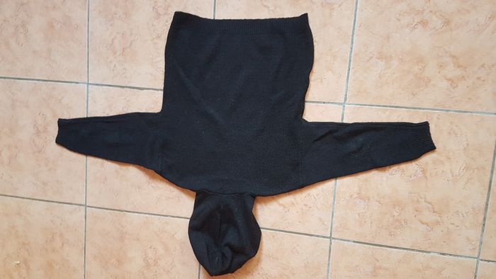 Pull mi-saison à capuche fille 8 ans noir Kiabi - photo numéro 3