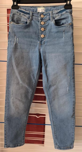 Jean effet dechiré slim fille 10 ans - Kiabi