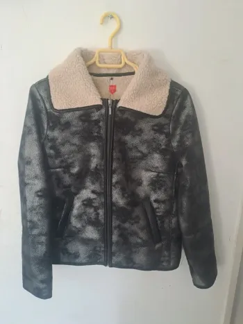 Manteau noir argenté Miss Captain Taille 38