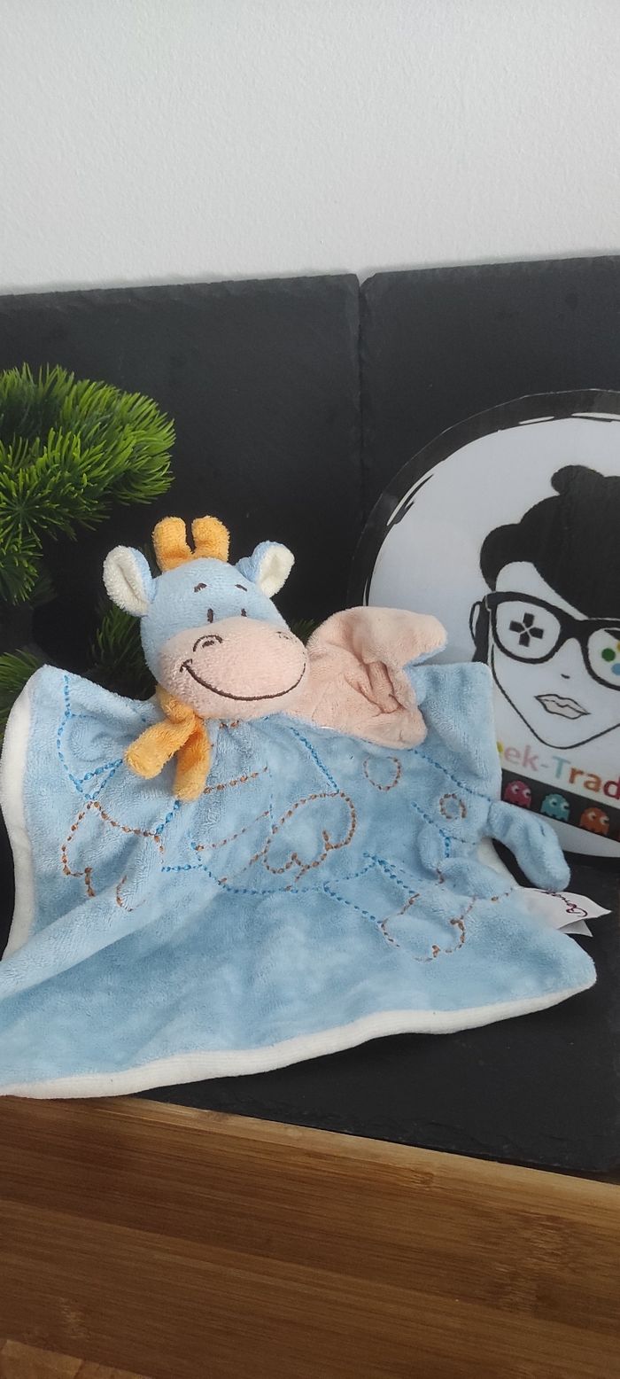 Bengy doudou dragon bleu beige orange plat carré écharpe aile rose blanc DD03104