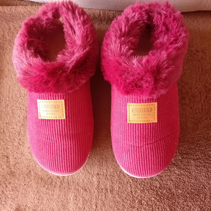 Faby27800 Pantoufles - chaussons en velours pour l'hiver - couleur : bordeaux - Fourrure à la chevil