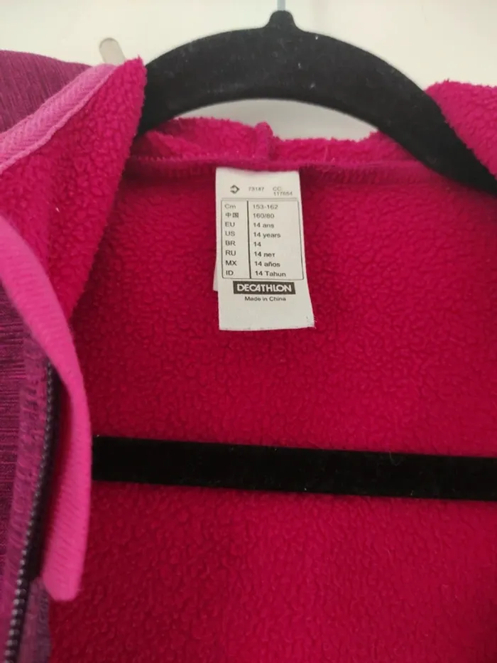 Veste sweat à capuche fille Decathlon T14ans - photo numéro 2