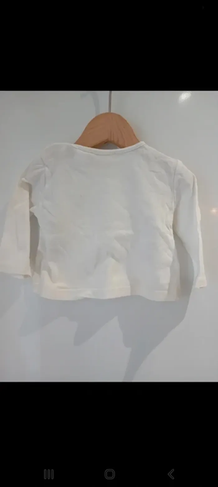 Lot de petits tee-shirts manches longues aux animaux et gilet léger à capuche en maille douce - photo numéro 6