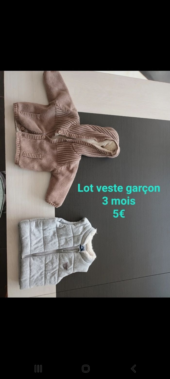 Lot 2 vestes garçon 3 mois