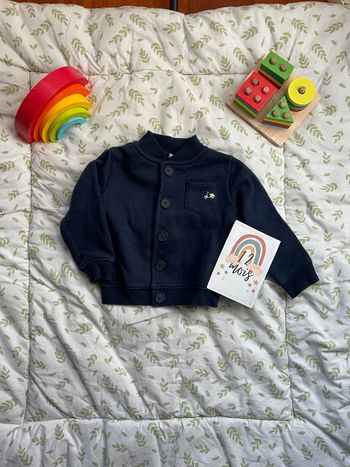 gilet bleu marine 12 mois