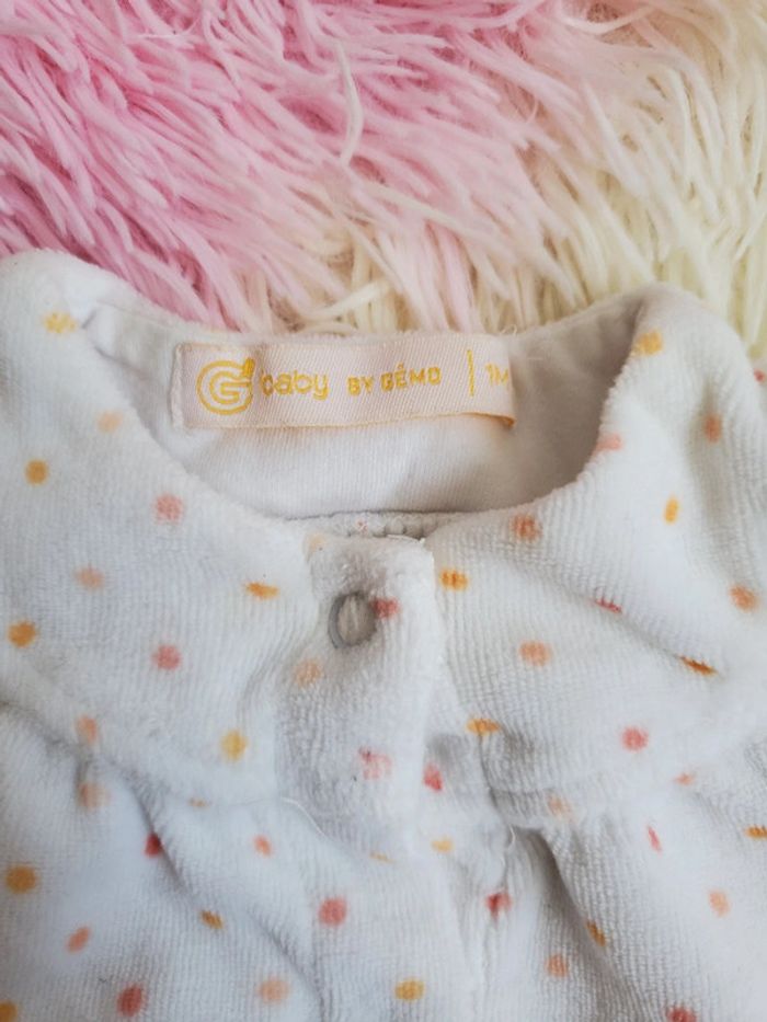 🌴 Pyjama polaire à pois bébé fille rose taille 1 mois - photo numéro 2