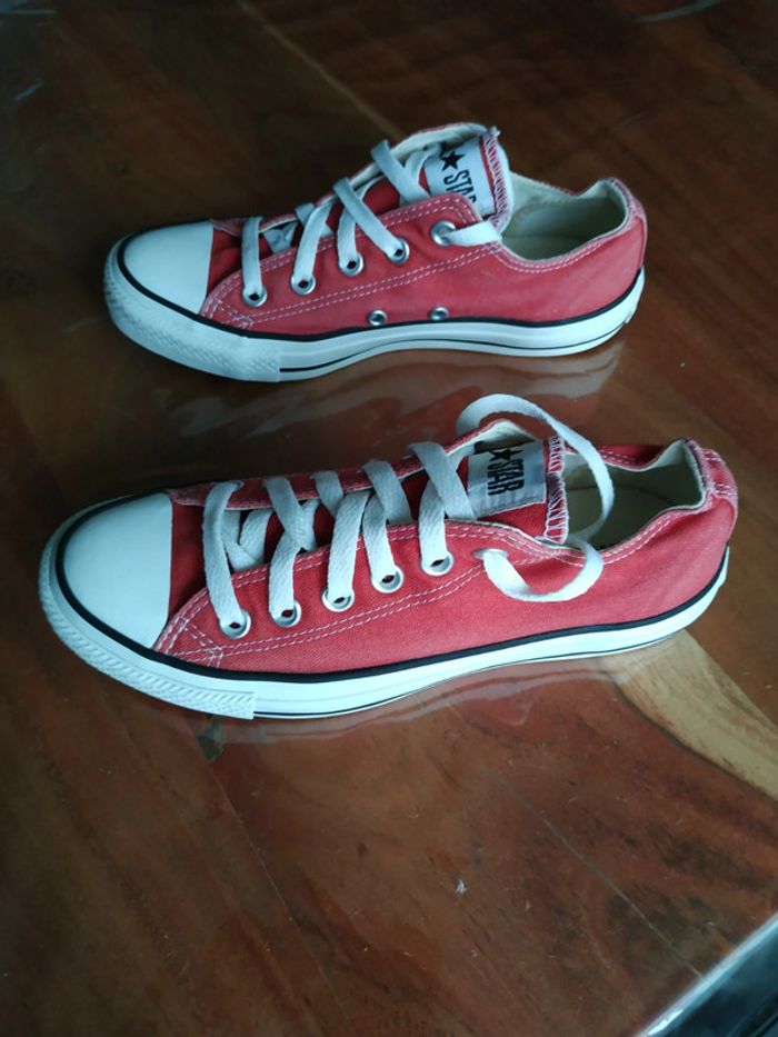 Baskets converse rouge t. 37 - photo numéro 3