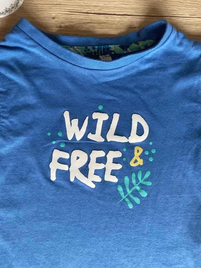 Tee-shirt manche courte bleu flocage garçon 3 ans la twisty compagny - photo numéro 2