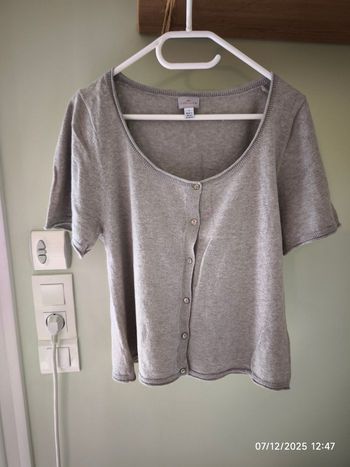 Cardigan laine Angora 36 gris