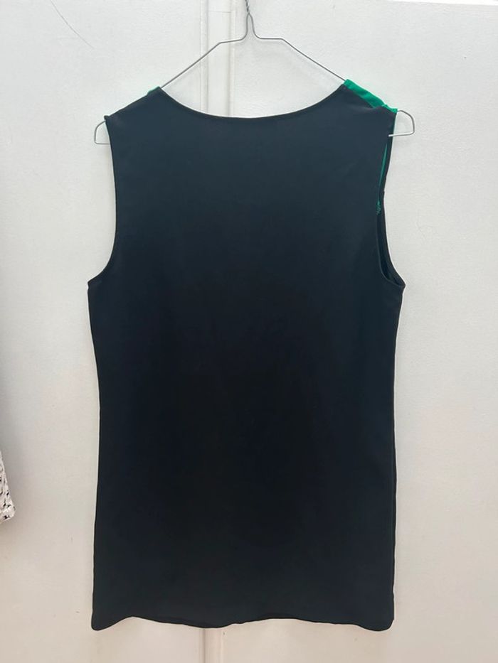 Petite robe noir et vert au col - mango - taille M - photo numéro 4