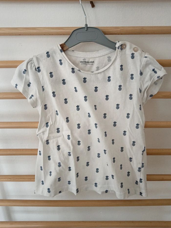 T-shirt vertbaudet ananas