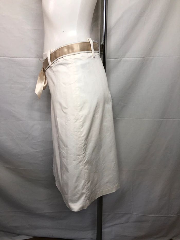 Jupe mi-longue H&M crème taille 36 38 avec ceinture très bon état - photo numéro 2