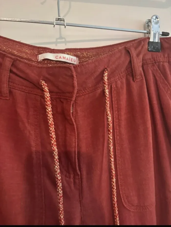 🌺 Pantacourt rouge brique Camaïeu - T38 - photo numéro 3
