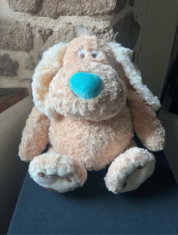 Grande peluche Chien beige, bleu 55 cm Anna Club Plush - photo numéro 4