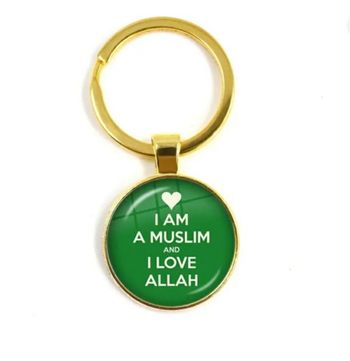 Porte-clés musulman vert et doré