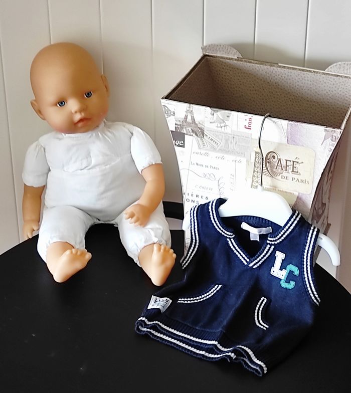 Pull sans manche bébé garçon 3 mois Lulu Castagnette
