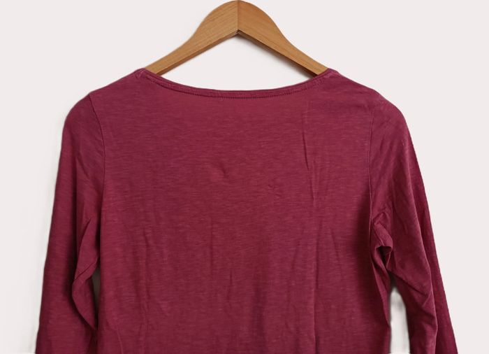 T shirt fin rose a manches longues. Tex basic. Coton. Taille S / 36 - photo numéro 5