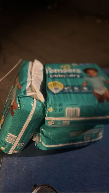 paquet, Pampers, Babydry, taille cinq