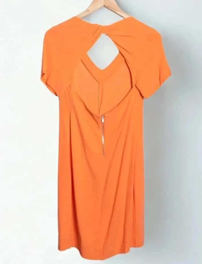 Robe orange Sandro Paris – dos ouvert, taille 36 - photo numéro 6