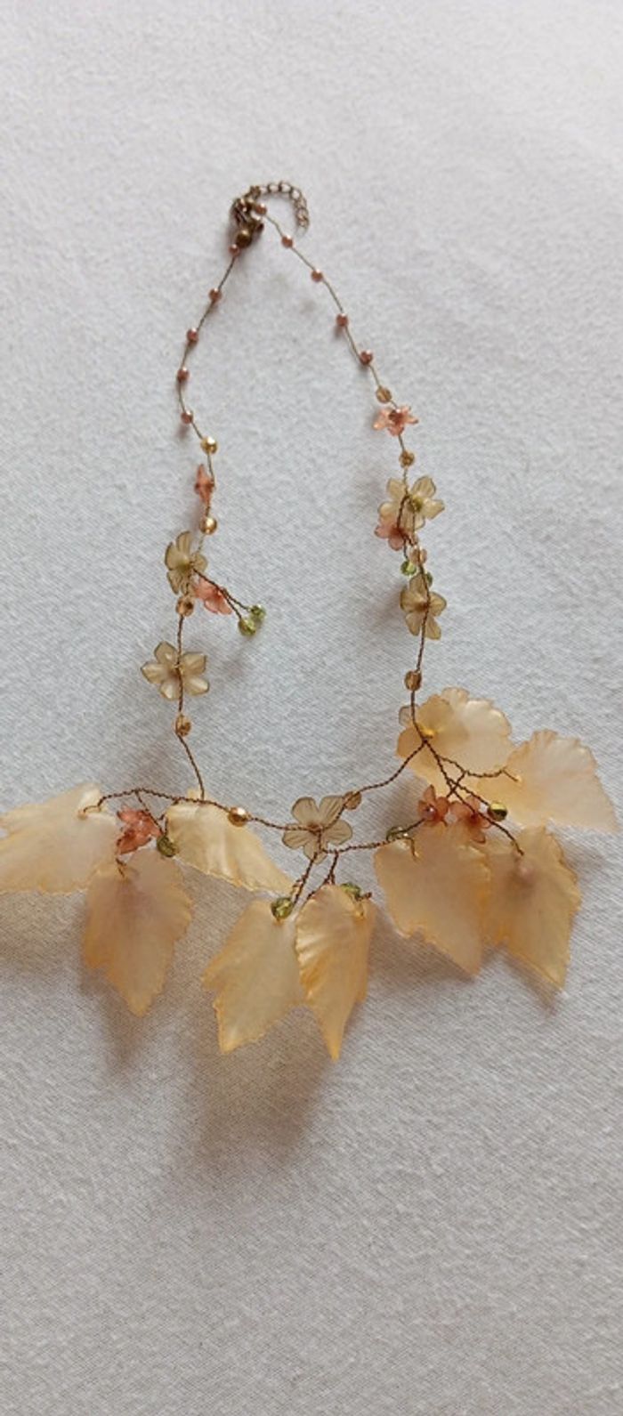 Collier feuilles et fleurs vintage - photo numéro 6