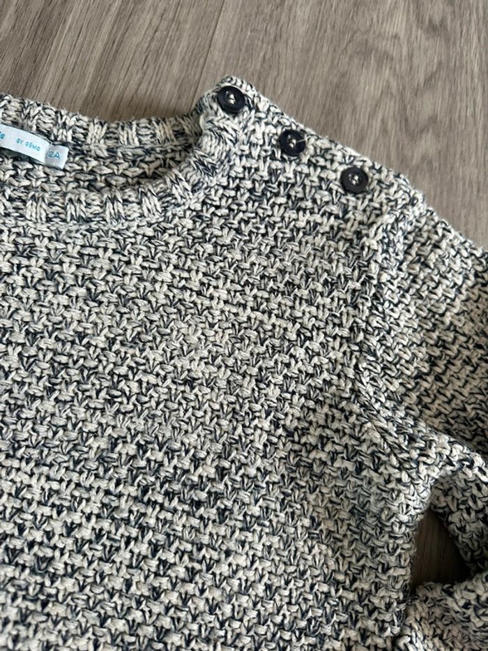 Pull moucheté noir et gris Gemo T12ans - photo numéro 2