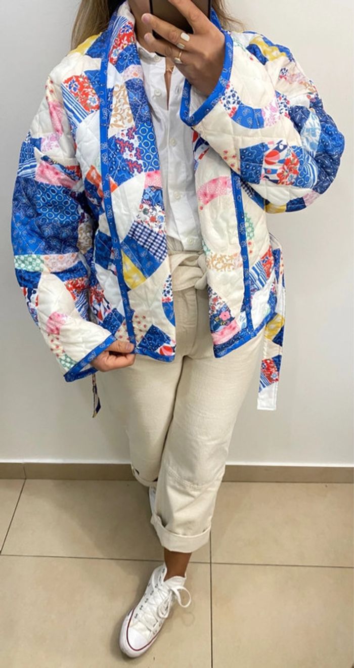 Veste Kimono Matelassé Oversize Idéal Pour La Mi Saison Taille S-M Et Plus - photo numéro 10