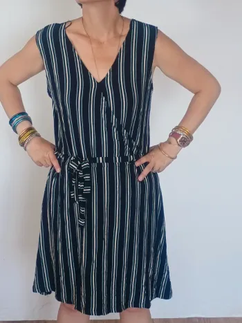 Robe à rayures bleu marine et blanches – Tissiaa – Taille 44